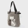 Comeco Inc - Lovely Cats With Faux Fur And Studs Tote Bag