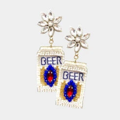 Beaded Beer Earrings