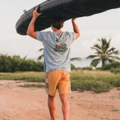 Howler Bros - Men's Chatty Bird Cotton T-Shirt -BIG BEAR GEAR SHOP S24 Tees Cotton Chatty Bird Dusty Blue 1